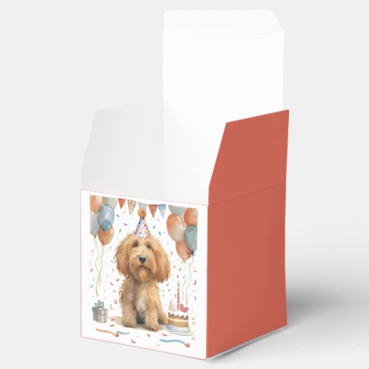 Verjaardag Goldendoodle Hond Bedankdoosjes (Geopend)