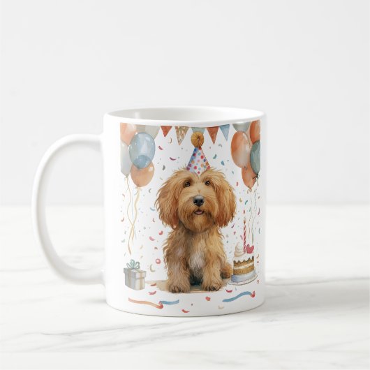 Verjaardag Goldendoodle Hond Koffiemok (Links)
