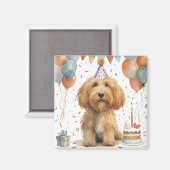 Verjaardag Goldendoodle Hond Magneet (Voorkant / Achterkant)
