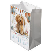 Verjaardag Goldendoodle Hond Medium Cadeauzakje (Achterkant Gekanteld)