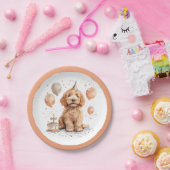 Verjaardag Goldendoodle Hond Verjaardagstaart Papieren Bordje (Feest)