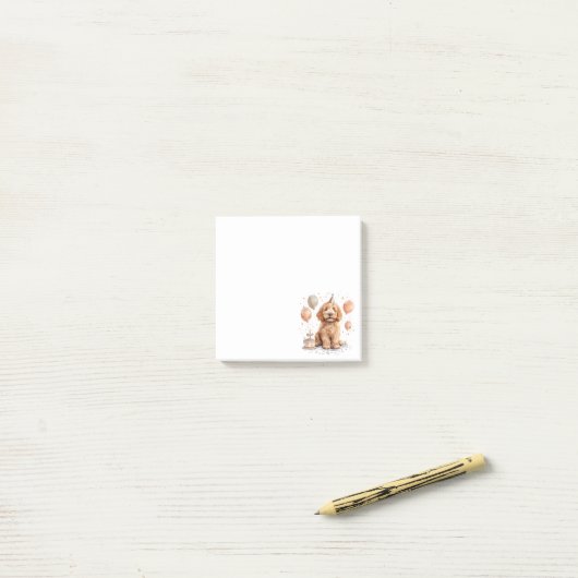 Verjaardag Goldendoodle Hond Verjaardagstaart Post-it® Notes (Op bureau)