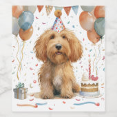 Verjaardag Goldendoodle Hond Wijn Etiket (Enkel label)