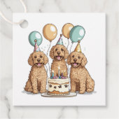 Verjaardag Goldendoodle Honden Bedankjes Labels (Voorkant)