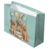Verjaardag Goldendoodle Honden Groot Cadeauzakje (Voorkant Gekanteld)