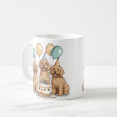 Verjaardag Goldendoodle Honden Koffiemok (Voorkant links)