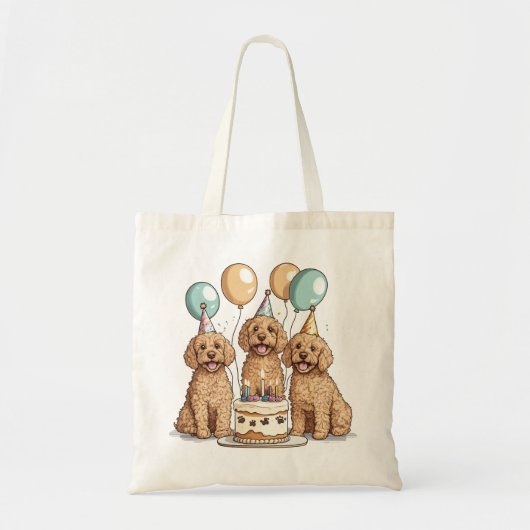 Verjaardag Goldendoodle Honden Tote Bag (Voorkant)