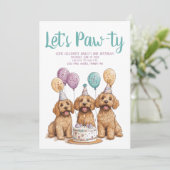 Verjaardag Goldendoodle Honden Verjaardagstaart Kaart (Staand voorkant)