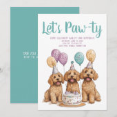 Verjaardag Goldendoodle Honden Verjaardagstaart Kaart (Voorkant / Achterkant)