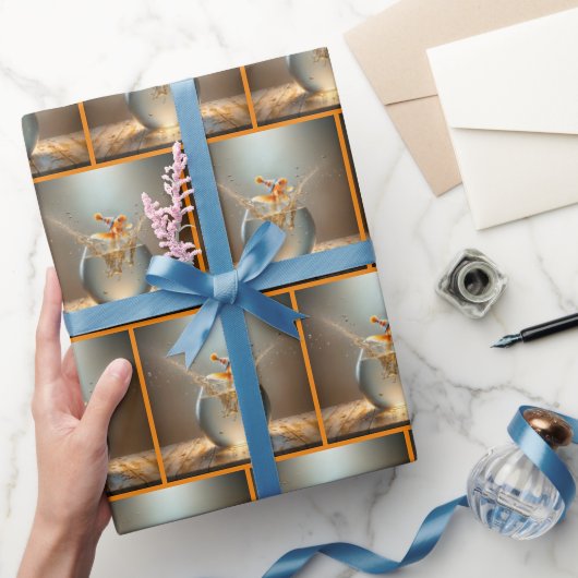 Verjaardag Goldfish springen uit Fishbowl Cadeaupapier (Geschenken)