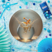 Verjaardag Goldfish springen uit Fishbowl Papieren Bordje (Feest)