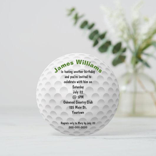 Verjaardag Golf Ball Party Uitnodigen Kaart (Staand voorkant)