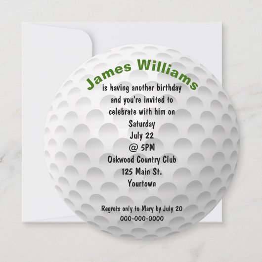Verjaardag Golf Ball Party Uitnodigen Kaart (Voorkant)