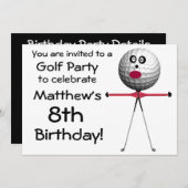 Verjaardag Golf Party Uitnodiging (Voorkant / Achterkant)