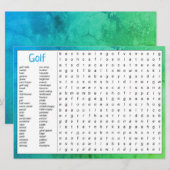 Verjaardag Golf Theme Game Aankondiging (Voorkant / Achterkant)