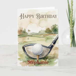 Verjaardag Golfbal Raakt Water Kaart