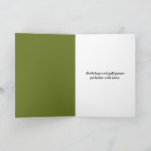 Verjaardag golfbal wijnglas met gouden putter kaart (Binnen)