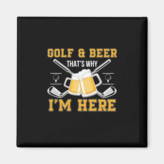 Verjaardag Golfer Drinkt Bier Magneet (Voorkant)