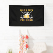 Verjaardag Golfer Drinkt Bier Spandoek (Insitu)