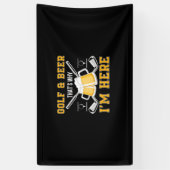 Verjaardag Golfer Drinkt Bier Spandoek (Verticaal)