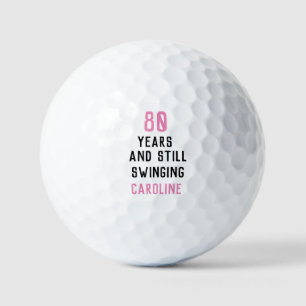 Verjaardag Golfer Funny 80th happy Pink Par Golfballen