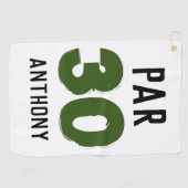 Verjaardag Golfer Grappig 30e gelukkige zoon Par Golfhanddoek (Horizontaal)