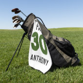 Verjaardag Golfer Grappig 30e gelukkige zoon Par Golfhanddoek (Groen)