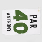 Verjaardag Golfer Grappig 40e gelukkige zoon Par Golfhanddoek (Horizontaal)