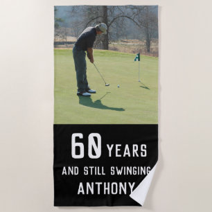 Verjaardag Golfer Grappig 60e gelukkig Par Foto Strandlaken