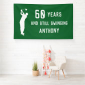 Verjaardag Golfer Grappig 60ste gelukkig Vader Par Spandoek (Insitu)