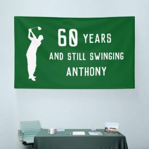 Verjaardag Golfer Grappig 60ste gelukkig Vader Par Spandoek