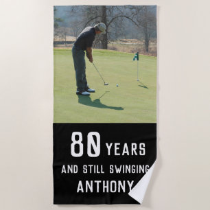 Verjaardag Golfer Grappig 80e gelukkig Par Foto Strandlaken