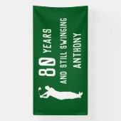 Verjaardag Golfer Grappig 80e gelukkige vader Par  Spandoek (Verticaal)