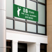 Verjaardag Golfer Grappig 80e gelukkige vader Par  Spandoek (Buitenkant Gebouw)