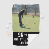 Verjaardag Golfer Grappig 90e gelukkig Papa Par Fo Golfhanddoek (Insitu)