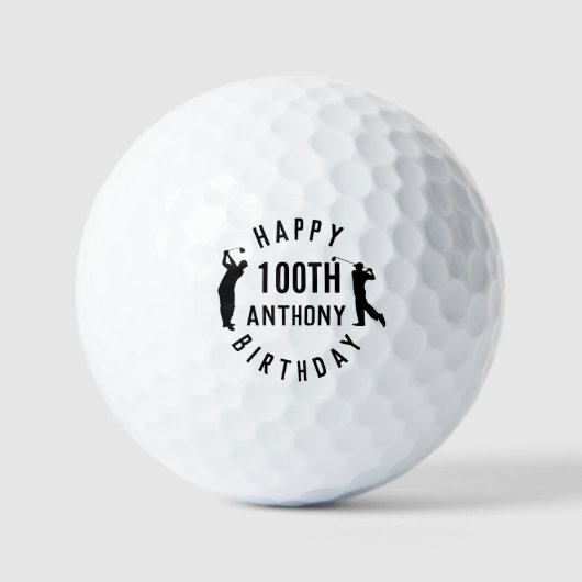 Verjaardag Golfer Grappige 100th gelukkig Pa Golf Golfballen (Voorkant)