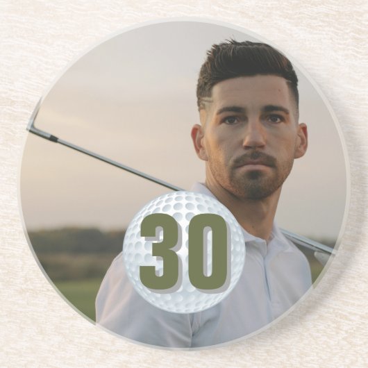 Verjaardag golffeest van vader zandsteen onderzetter (Voorkant)