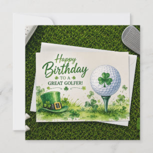 Verjaardag golfkaart met St. Patrick's Day thema Kaart