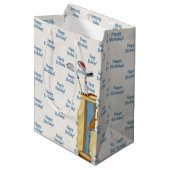 Verjaardag golftas medium cadeauzakje (Voorkant Gekanteld)