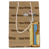 Verjaardag golftas op karton medium cadeauzakje (Voorkant)