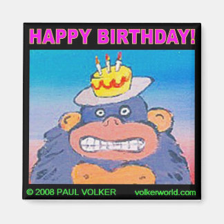 VERJAARDAG GORILLA $3.00 MAGNEET