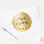 Verjaardag goud decoratie ronde sticker (Envelop)