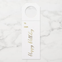 Verjaardag Goud Gepersonaliseerde Bottle Hanger La