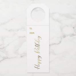 Verjaardag Goud Gepersonaliseerde Bottle Hanger La