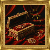 Verjaardag Goud Lijst Rode Jewel Box Kaart