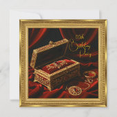 Verjaardag Goud Lijst Rode Jewel Box Kaart (Voorkant)