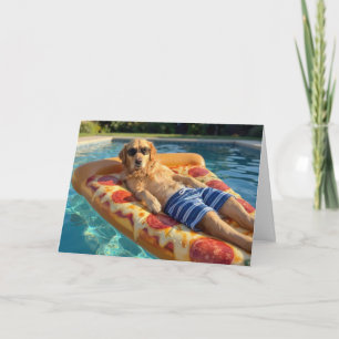 Verjaardag Goud Retriever Drijvend in Zwembad Kaart
