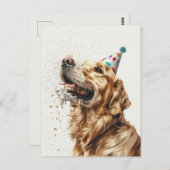 Verjaardag Goud Retriever Hond Briefkaart (Voorkant / Achterkant)