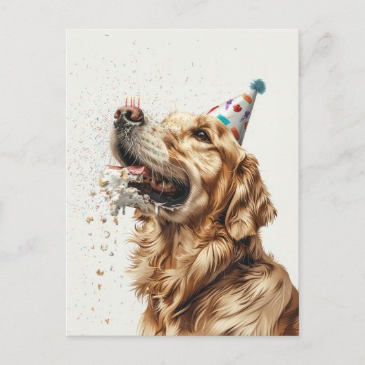 Verjaardag Goud Retriever Hond Briefkaart (Voorkant)
