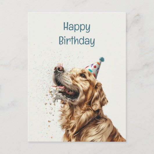 Verjaardag Goud Retriever Hond Briefkaart (Voorkant)
